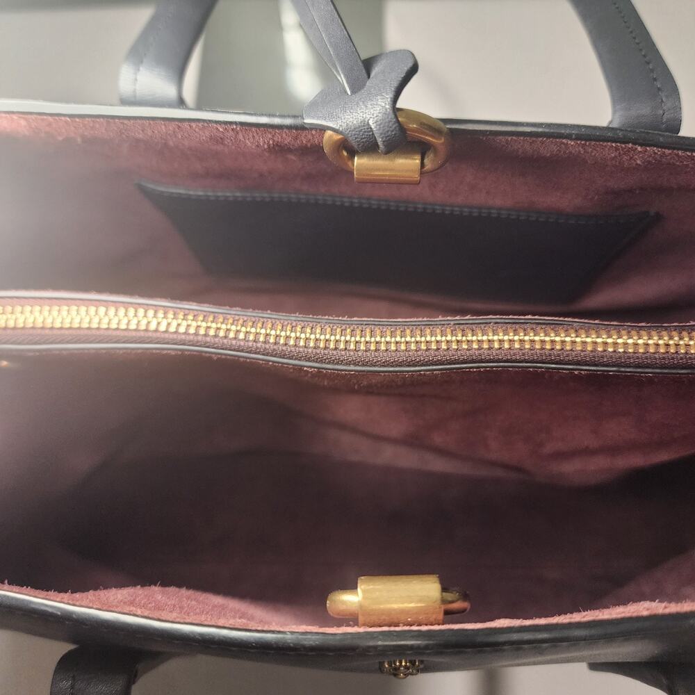 Coach 31932 Cooper Carryall with Rivet Brass Midnight Navy Blue Glovetanned - Picture 5 of 8